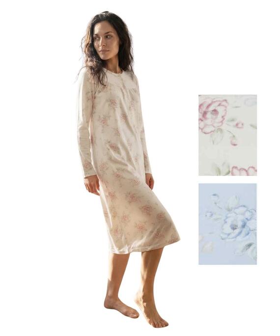 Camicia da notte donna in jersey di caldo cotone Linclalor 92414