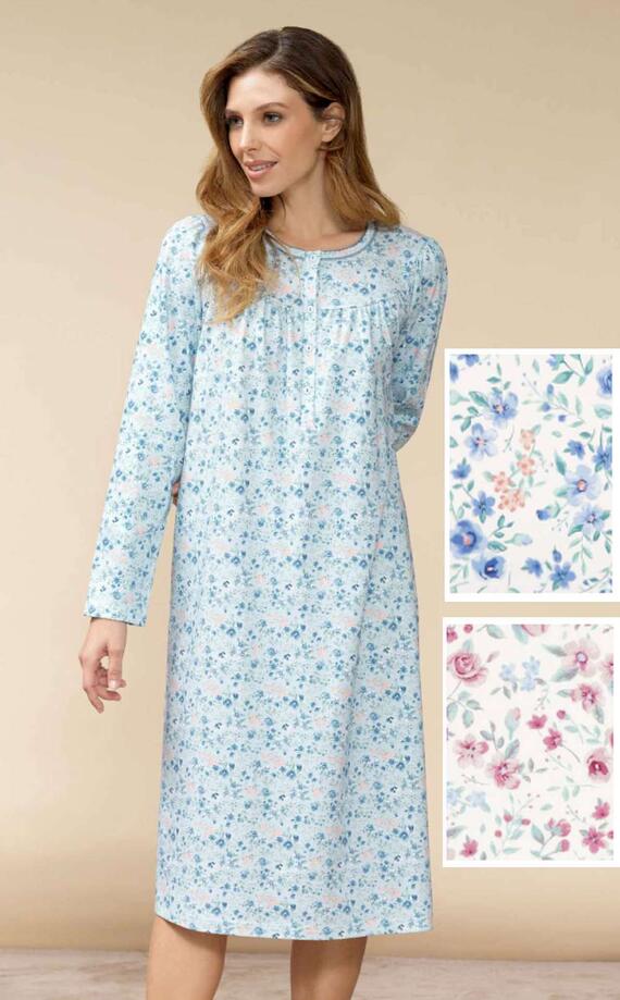 Women's nightdress in warm cotton jersey Linclalor 92899