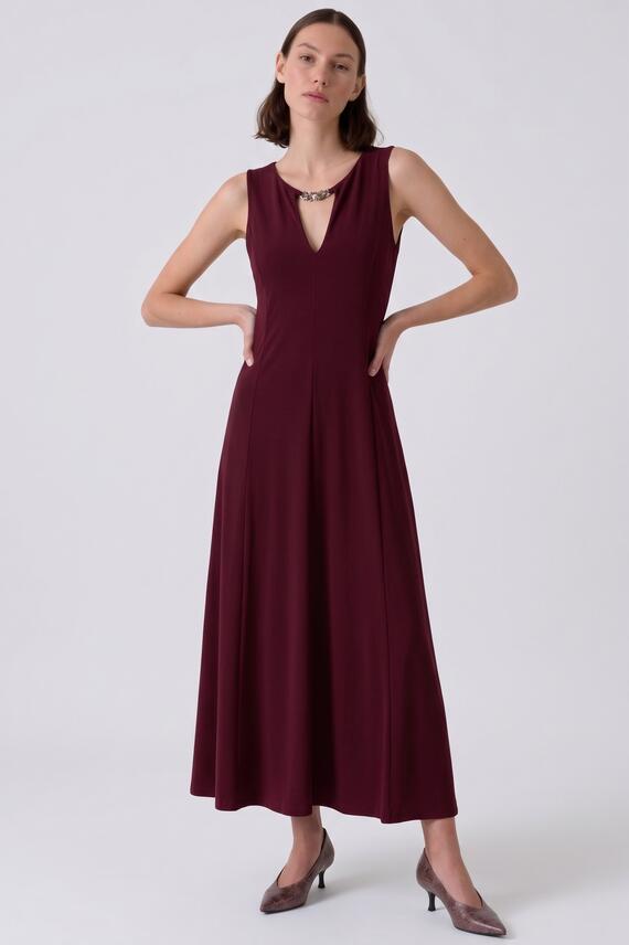 Abito donna lungo in crep A5930T70 Fiorenza Amadori