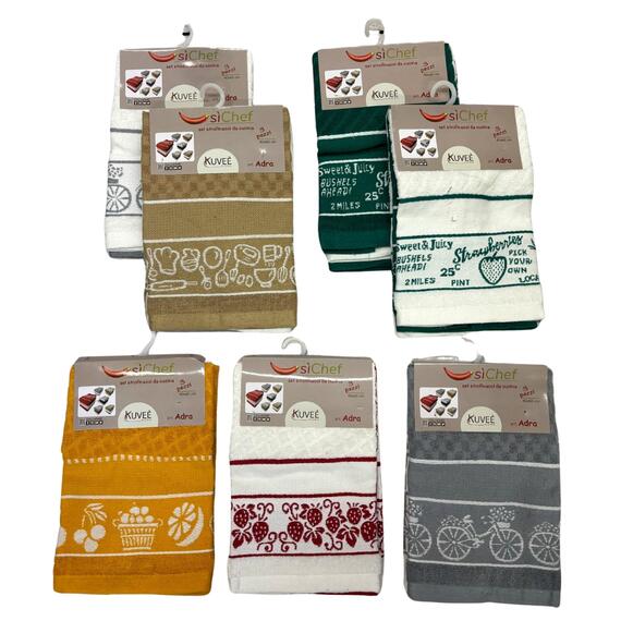 SET OF 3 COTTON KITCHEN TOWELS ADRA KUVEE HOME