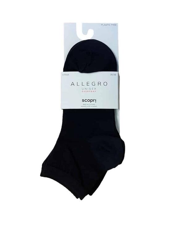 Calzino corto bike unisex in cotone Scopri Allegro TRI-PACK