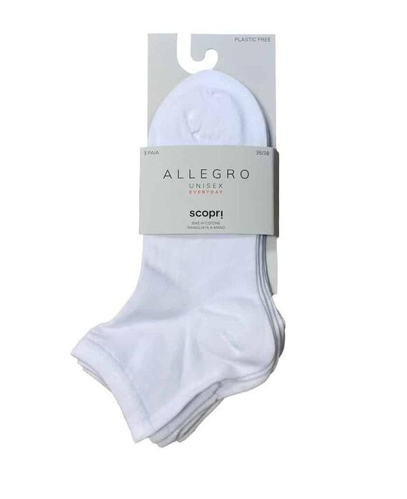 Calzino corto bike unisex in cotone Scopri Allegro TRI-PACK