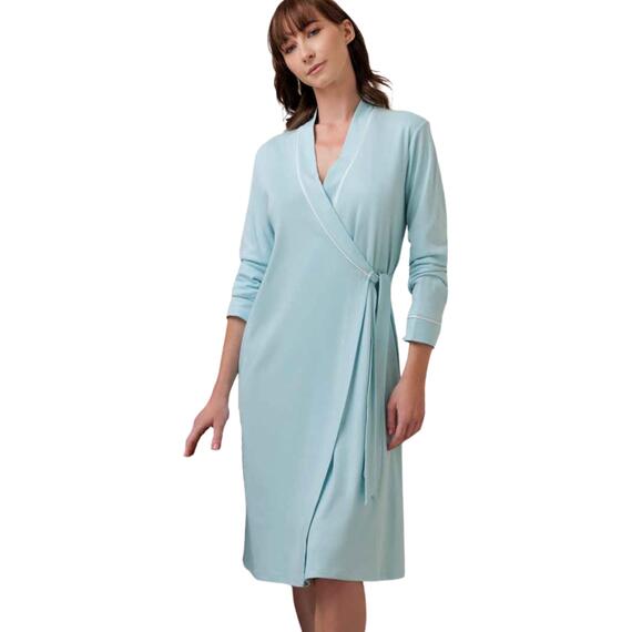 WOMEN'S CROSSED DRESSING GOWN IN PURE COTTON ANDRA 9900
