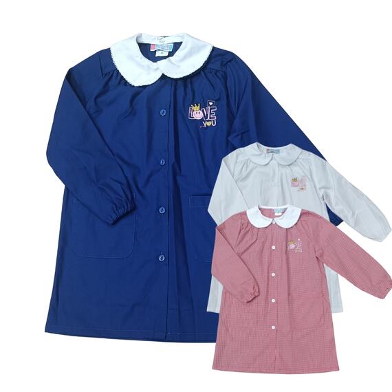 GREMBIULE SCUOLA BAMBINA 90292 RICAMO LOVE