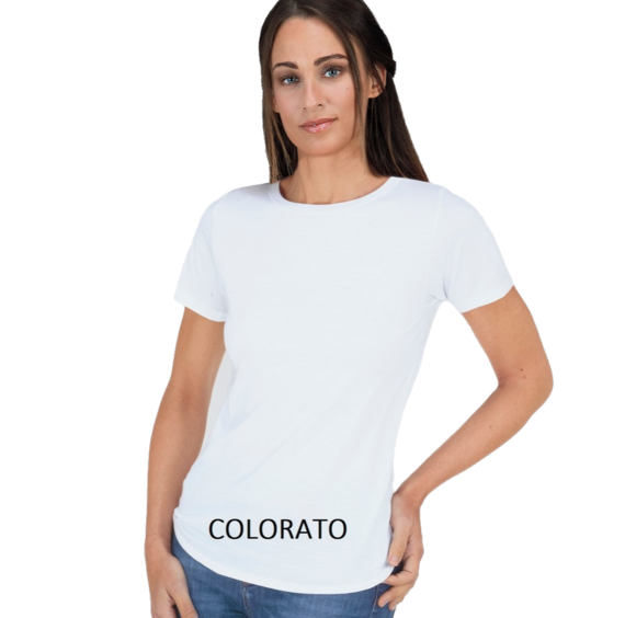T-shirt donna in jersey di cotone Antonella New Dimension 62025C Colorata