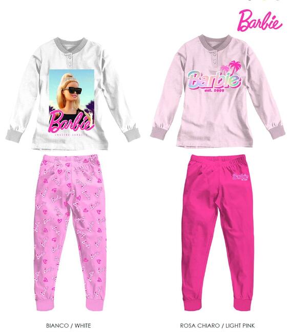 Barbie girls' long-sleeved cotton jersey pajamas BA50C6078