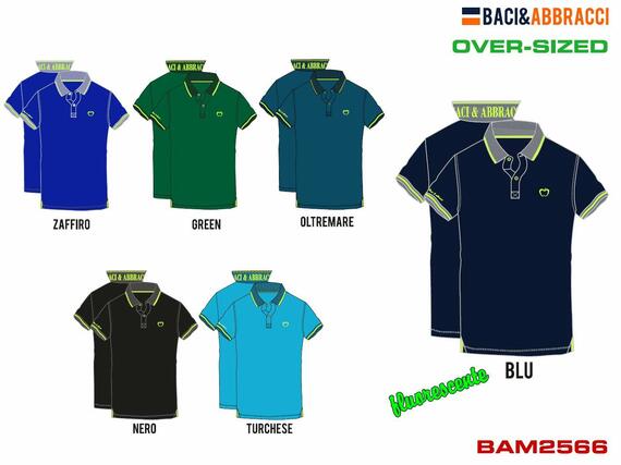 CALIBRATA men's polo shirt in Baci & Abbracci cotton piquet BAM2566