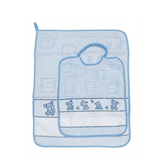 Set asilo 2 pezzi asciugamano+bavaglino Bababu' Bis Orsetto