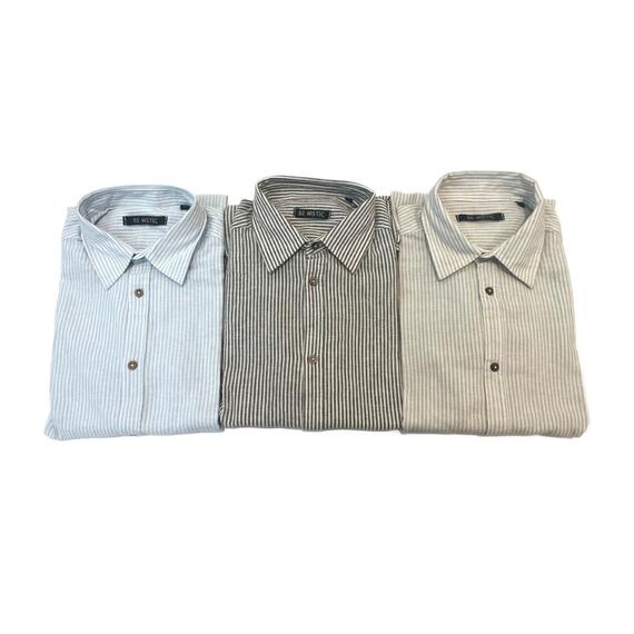 CAMICIA UOMO IN LINO MANICA LUNGA A RIGHE BE MISTIC 32535 