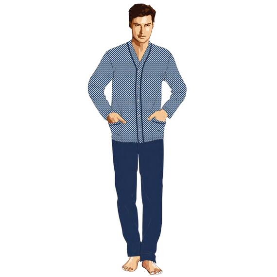 MEN'S OPEN COTTON JERSEY PAJAMAS BIP BIP 3794 (4-7)
