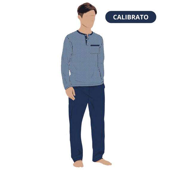 MEN'S CALIBRATED SERAFINO PAJAMAS IN COTTON JERSEY BIP BIP 3795 (58-60)