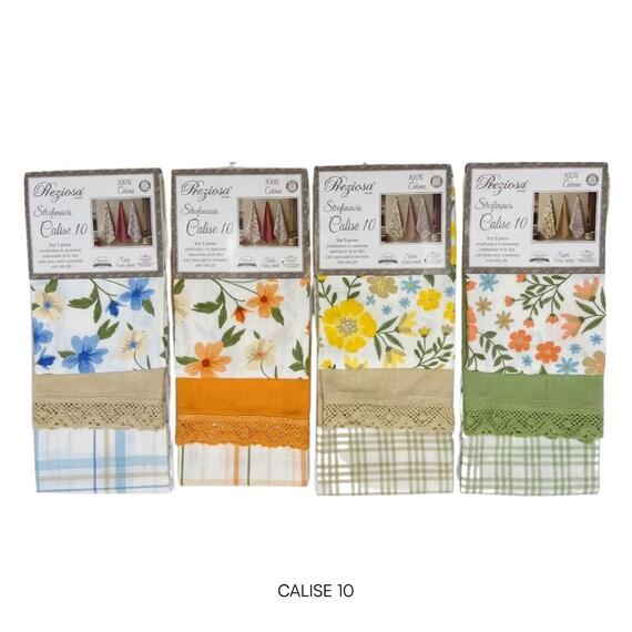 SET OF 3 PRECIOUS CALISE 10 KITCHEN TOWELS