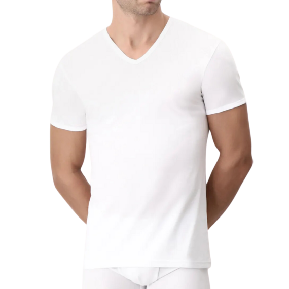 CAGI 5324 COTTON V-NECK MEN'S T-SHIRT