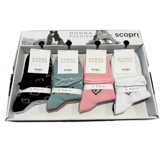 Calzino corto donna smollato in cotone elasticizzato Scopri Prisco Coconut