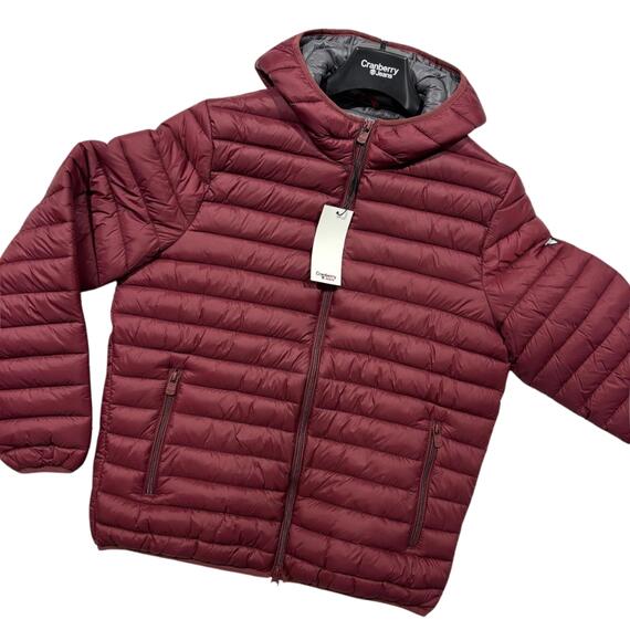 PIUMINO UOMO 100GR CON CAPPUCCIO CRANBERRY CB24003