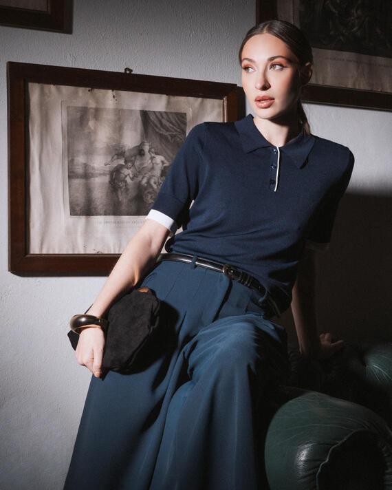 POLO BICOLORE IN VISCOSA FIORENZA AMADORI 6280