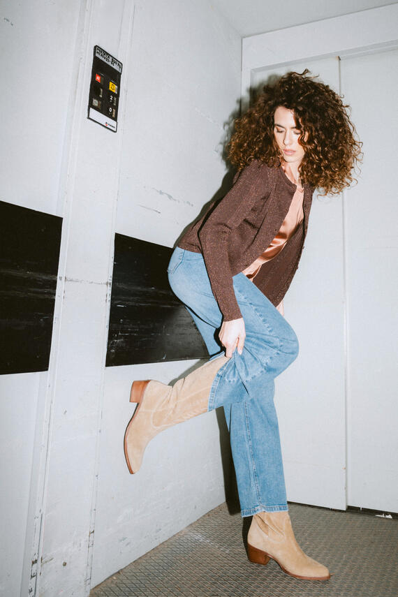 STIVALE ALTO TEXANO IN SUEDE FIORENZA AMADORI TX104