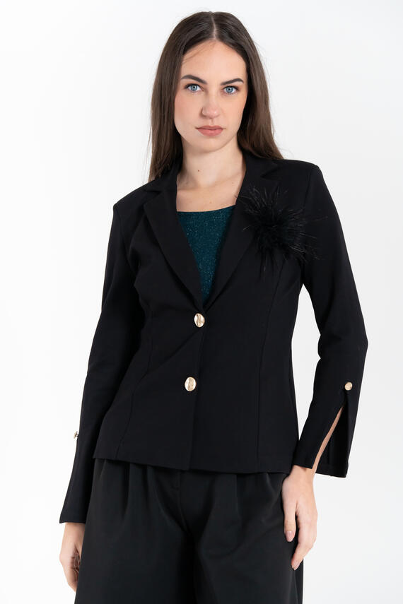 GIACCA DONNA CON PIUMA FIORENZA AMADORI K4415