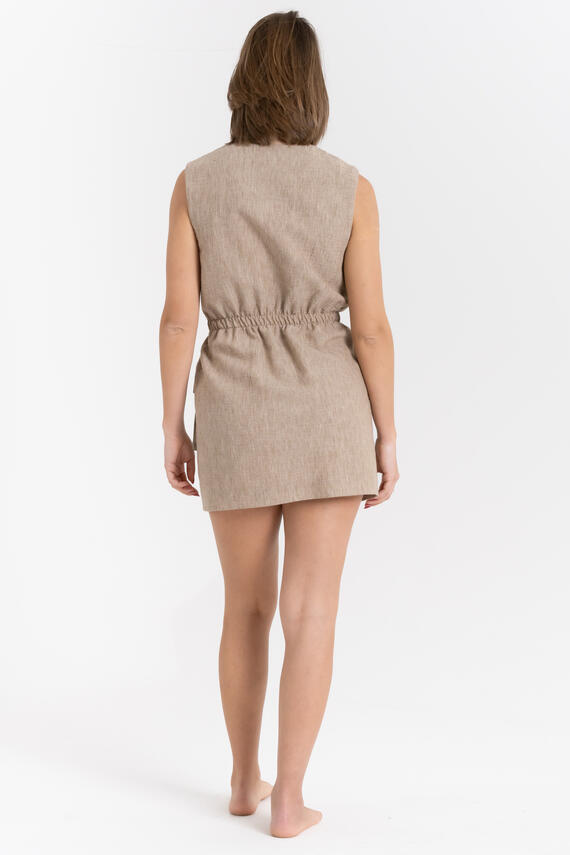 MINI DRESS SMANICATO EFFETTO LINO FIORENZA AMADORI FM261195
&nbsp;