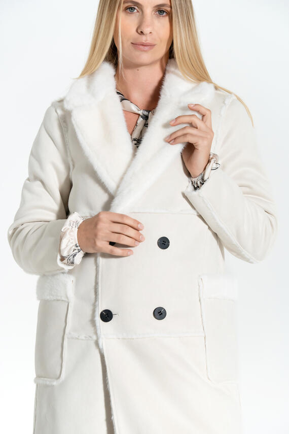 CAPPOTTO LUNGO DONNA SCAMOSCIATO FIORENZA AMADORI HW114
 