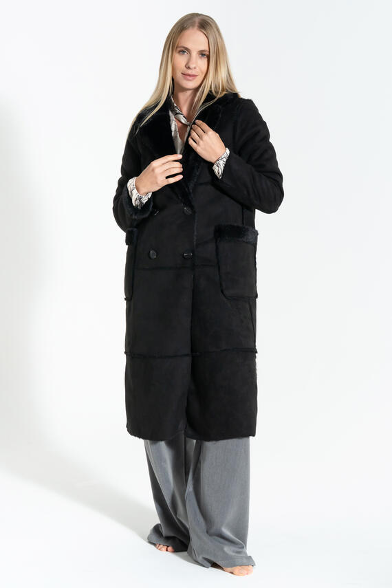 CAPPOTTO LUNGO DONNA SCAMOSCIATO FIORENZA AMADORI HW114
 