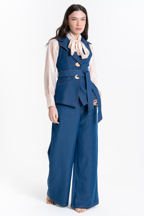 GILET DENIM CON BOTTONI GIOIELLO FIORENZA AMADORI Z-22