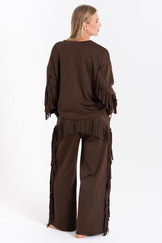 PANTALONE DONNA FELPATO FRANGE FIORENZA AMADORI 35130