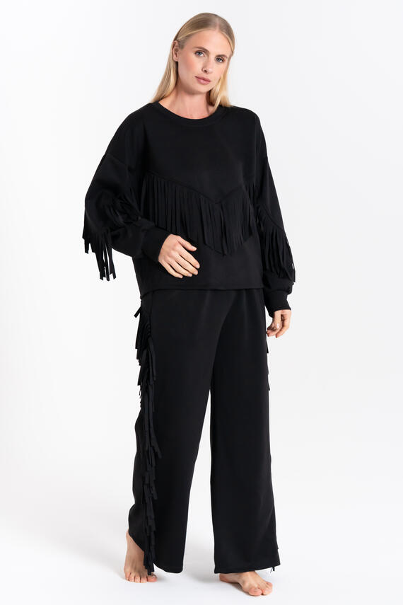 PANTALONE DONNA FELPATO FRANGE FIORENZA AMADORI 35130