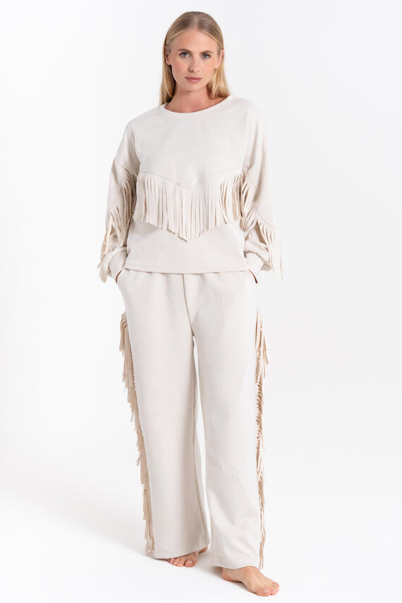 PANTALONE DONNA FELPATO FRANGE FIORENZA AMADORI 35130