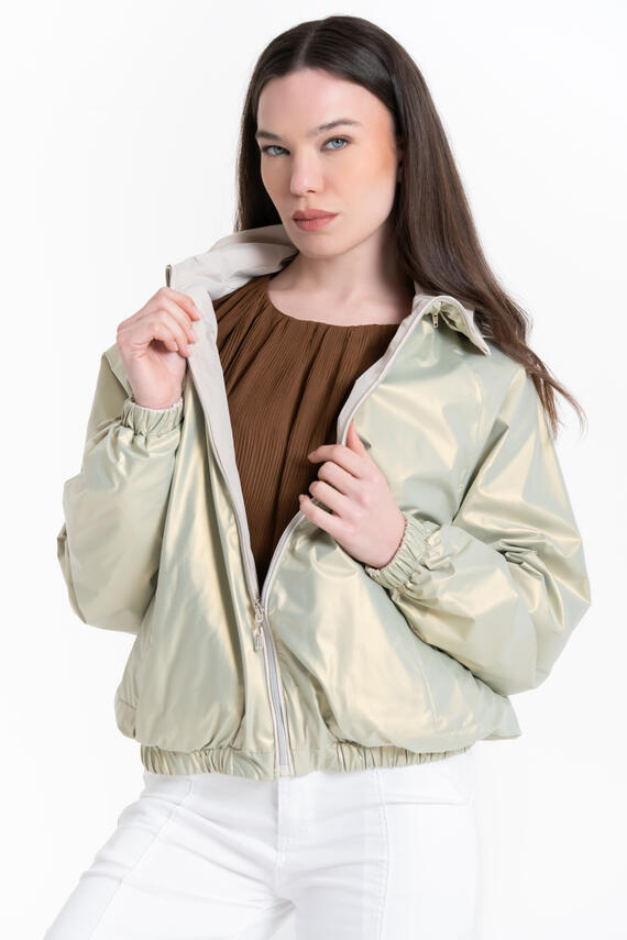 GIACCA ANTIVENTO CON CAPPUCCIO E ZIP FIORENZA AMADORI Q06