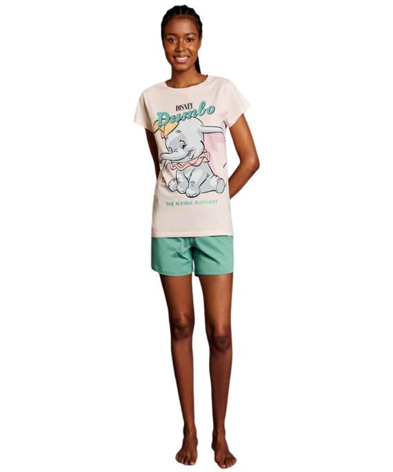 Pigiama donna a manica corta in jersey di cotone Disney Dumbo DYD3832