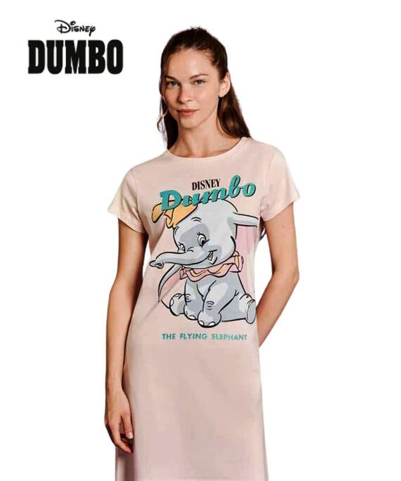 Camicia da notte donna a manica corta in jersey di cotone Disney Dumbo DYD3833