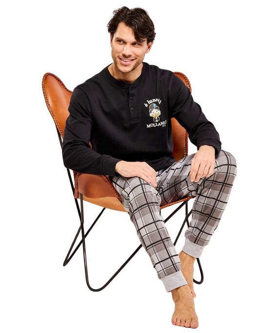 Pigiama uomo in jersey di cotone caldo Disney Sabor DYG4919