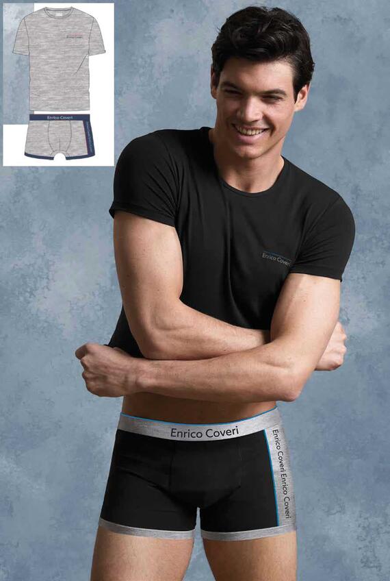 Completo uomo con t-shirt e boxer Enrico Coveri EC1289B