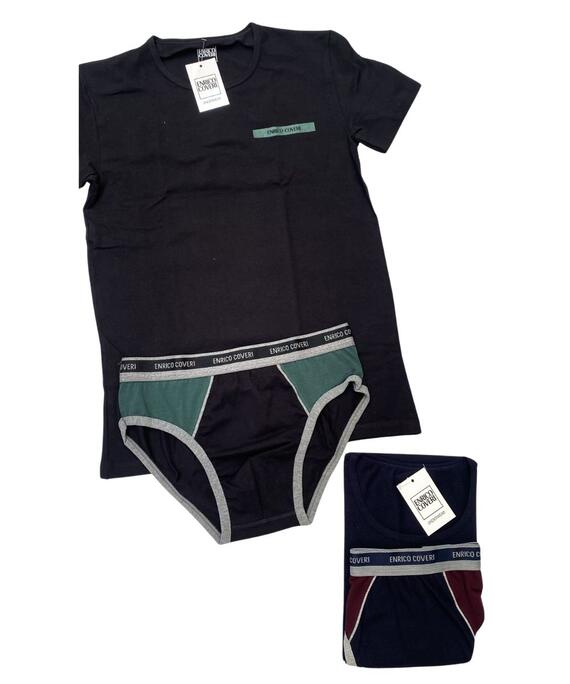 Completo uomo con t-shirt e slip Enrico Coveri EC1345S
