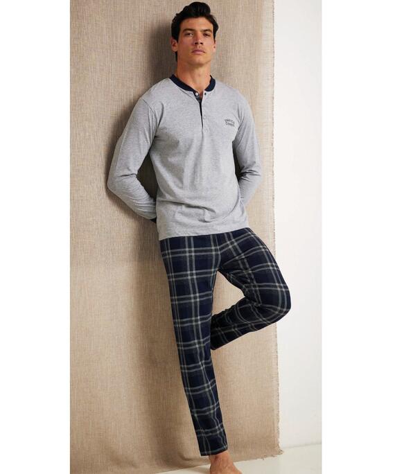 Pyjama long en jersey de coton pour homme Enrico Coveri EP1159