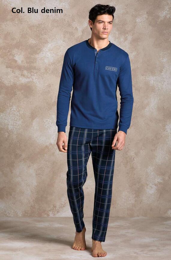 Enrico Coveri EP2163 Warm Cotton Jersey Men's Pyjamas