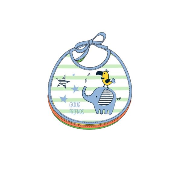 BAVETTA&nbsp;TONDA&nbsp;BAMBINO IN SPUGNA PLASTIFICATA CON LACCI 18x18 ELLEPI AD9558