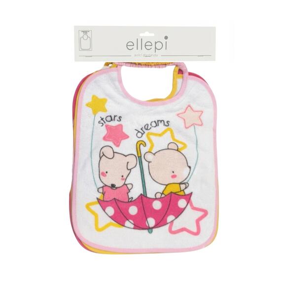 Bavetta da bambina in spugna con elastico 27x35 Ellepi AD9760