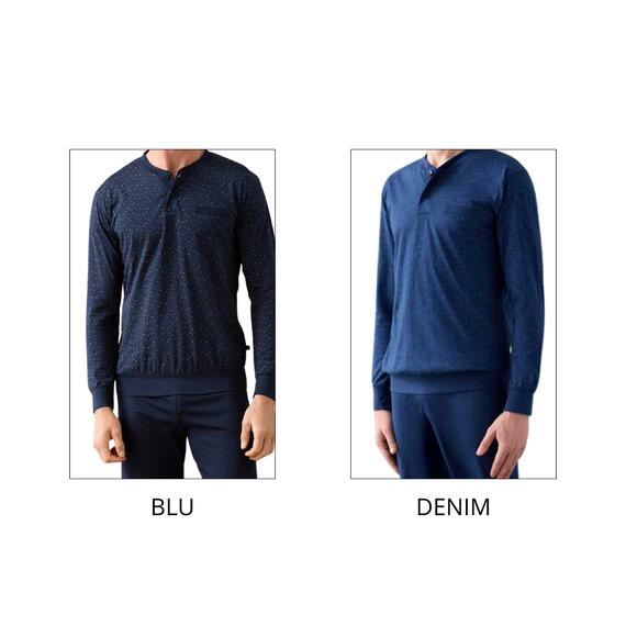 Enrico Coveri EP1258 Men's Seraph Pajamas in Cotton Jersey