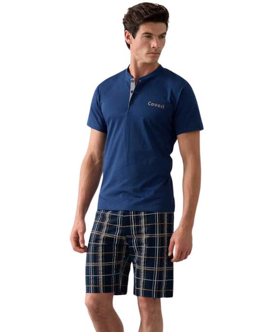 Pigiama uomo corto in jersey di cotone Enrico Coveri EP1228