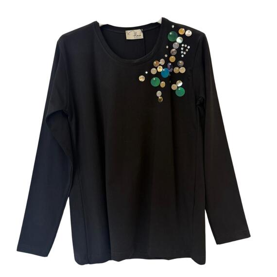 MAGLIA DONNA PAILLETTES MANICA LUNGA FLORA FB2708
&nbsp;