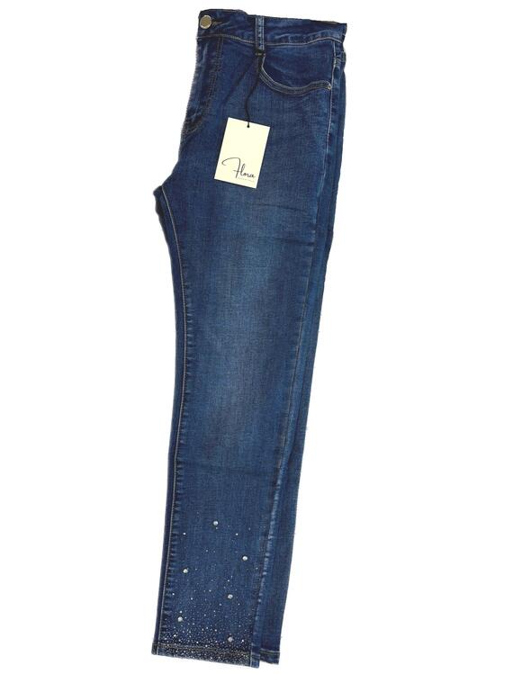 JEANS DONNA CON STRASS FLORA ESSENTIALS FL2002