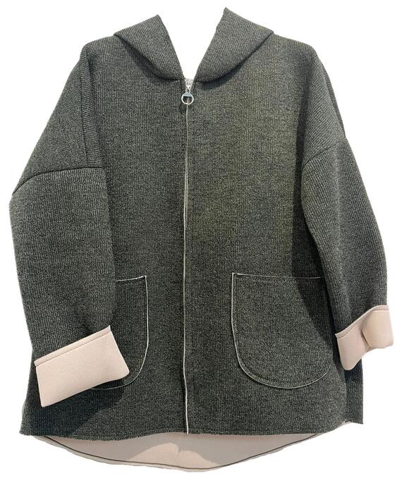 GIACCA DONNA FULL ZIP CON CAPPUCCIO FLORA FL2011