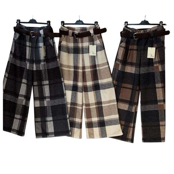 PANTALONE PALAZZO DONNA SCOZZESE MANOLANA FLORA FL4020
 