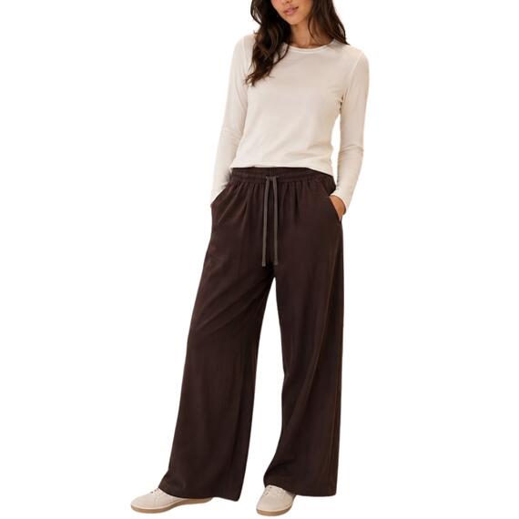 PANTALONE DONNA LARGO CON COULISSE FLORA FL6003