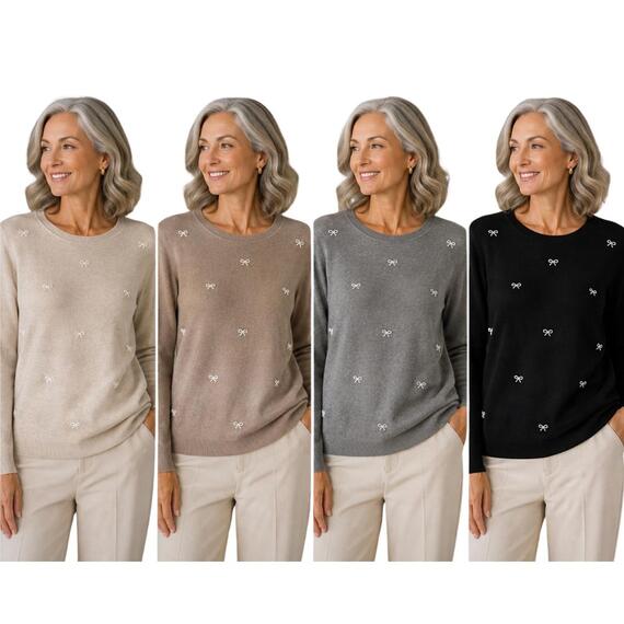 Maglioncino girocollo donna fiocchi Flora 79674