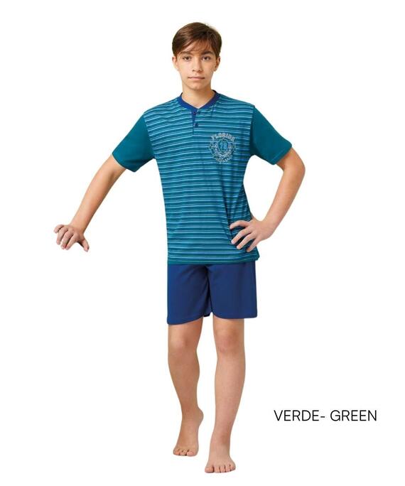 Il Granchietto GP4155 boys' short cotton jersey pajamas