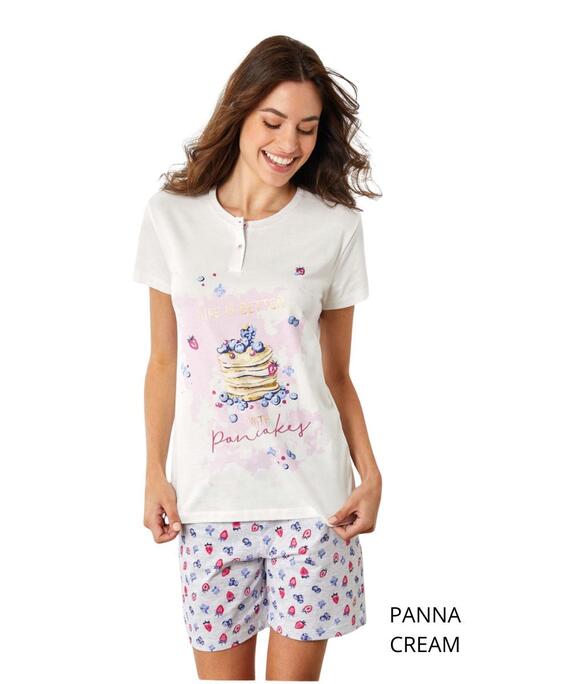 Pigiama donna a manica corta in jersey di cotone Il Granchio Lady GP5131