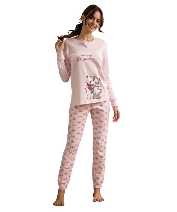 Pigiama donna in jersey di cotone caldo Il Granchio Lady GP6097